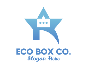 Blue Star Chat Box logo design