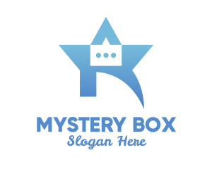 Blue Star Chat Box logo design