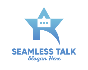 Blue Star Chat Box logo design