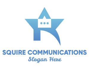 Blue Star Chat Box logo design