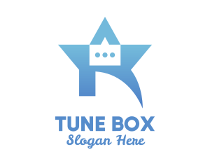 Blue Star Chat Box logo design