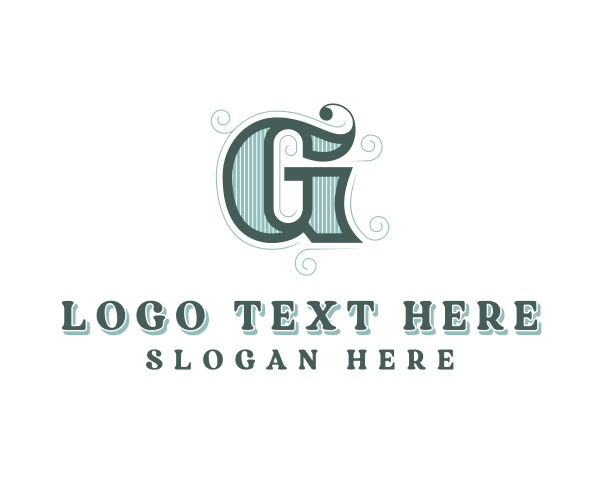 Feminine Swirl Wedding Planner Letter G logo