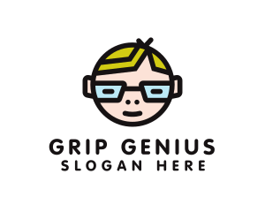 Glasses Nerd Kid logo design