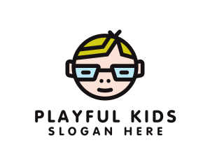 Glasses Nerd Kid logo design