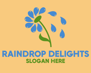 Water Droplet Flower logo design