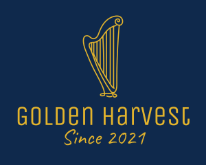 Golden Harp Instrument  logo design