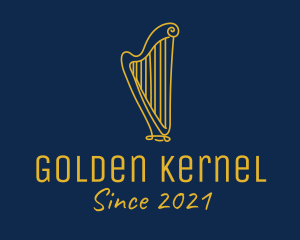 Golden Harp Instrument  logo design