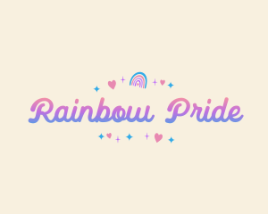 Cute Rainbow Party logo design