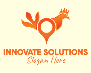 Orange Rooster Location Pin logo