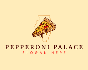 Pizza Food Illinois logo design