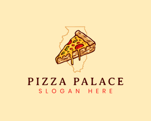 Pizza Food Illinois logo design