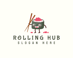 Oriental Food Sushi logo design