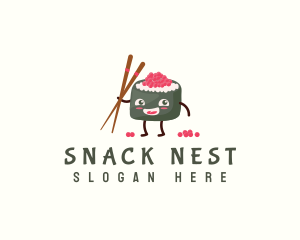 Oriental Food Sushi logo design