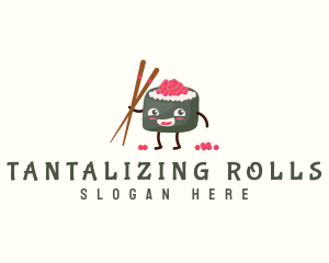 Oriental Food Sushi logo design