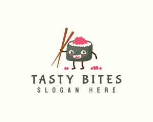 Oriental Food Sushi logo design