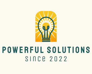 Light Bulb Solar Power  logo design