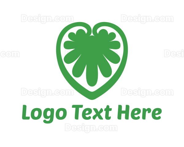 Green Leaf Abstract Heart Logo