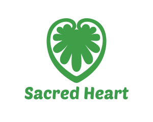 Green Leaf Abstract Heart logo design