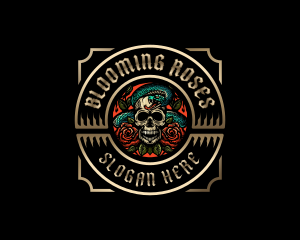 Poison Rose Skull logo design