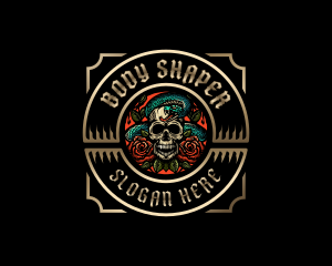 Poison Rose Skull logo design