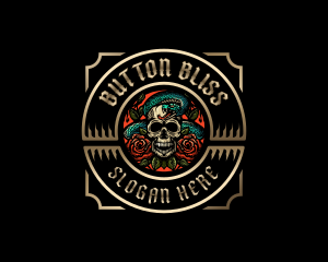 Poison Rose Skull logo design