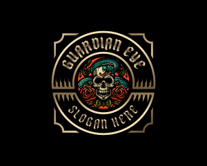 Poison Rose Skull logo design