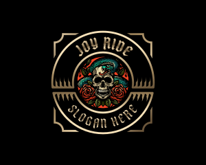 Poison Rose Skull logo design