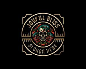 Poison Rose Skull logo design