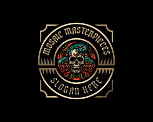 Poison Rose Skull logo design