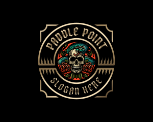 Poison Rose Skull logo design