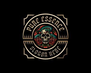 Poison Rose Skull logo design