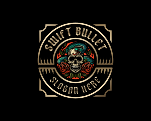 Poison Rose Skull logo design