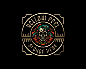 Poison Rose Skull logo design