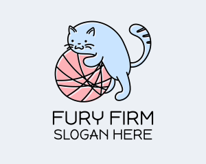 Playful Kitten Yarn logo design