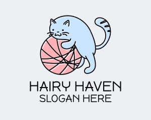 Playful Kitten Yarn logo design