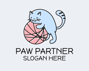 Playful Kitten Yarn logo design