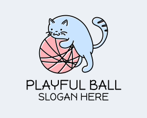 Playful Kitten Yarn logo design