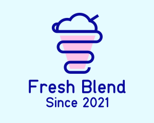 Minimalist Blue Smoothie logo design