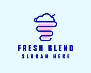 Minimalist Blue Smoothie logo design