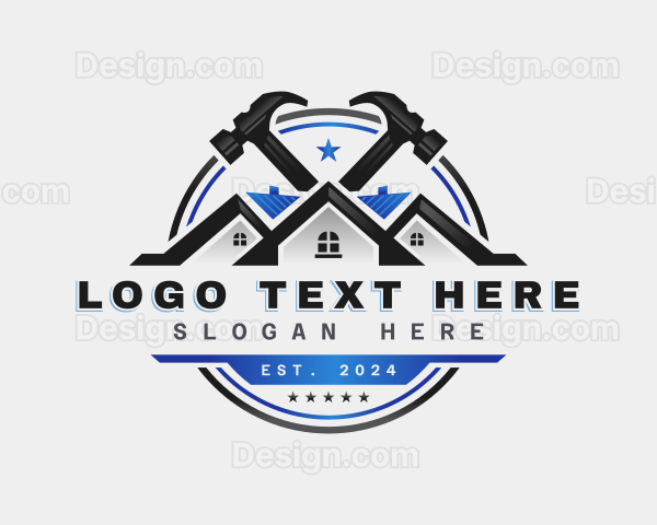 House Roofing Hammer Logo