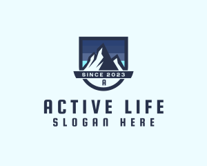 Outdoor Mountain Peak  logo design