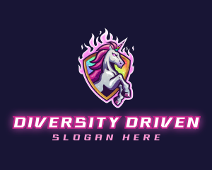 Unicorn LGBTQIA Gay Gaming logo design