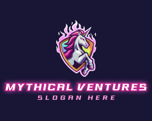 Unicorn LGBTQIA Gay Gaming logo design