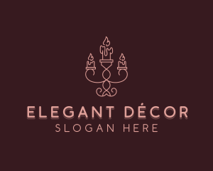 Candle Candelabra Decor logo design