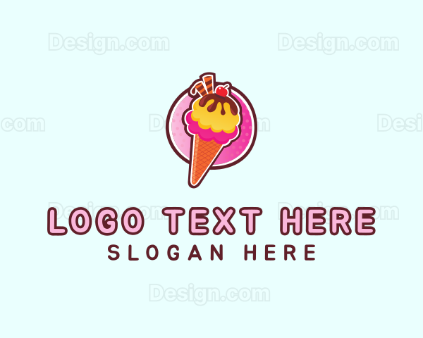 Frozen Yogurt Ice Cream Logo