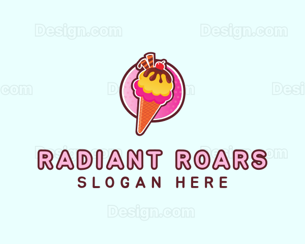 Frozen Yogurt Ice Cream Logo