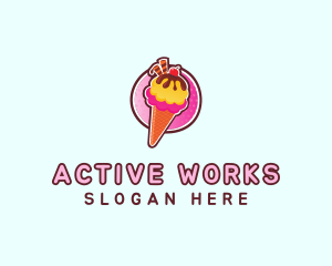 Frozen Yogurt Ice Cream  logo design