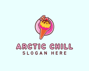 Frozen Yogurt Ice Cream  logo design