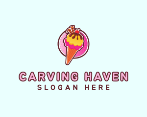 Frozen Yogurt Ice Cream  logo design