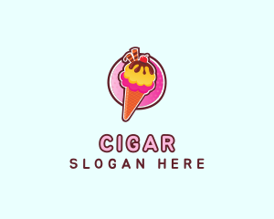 Frozen Yogurt Ice Cream  logo design